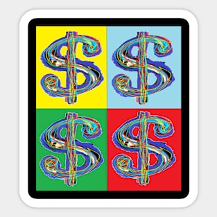 Dollar Cash Pop art Sticker